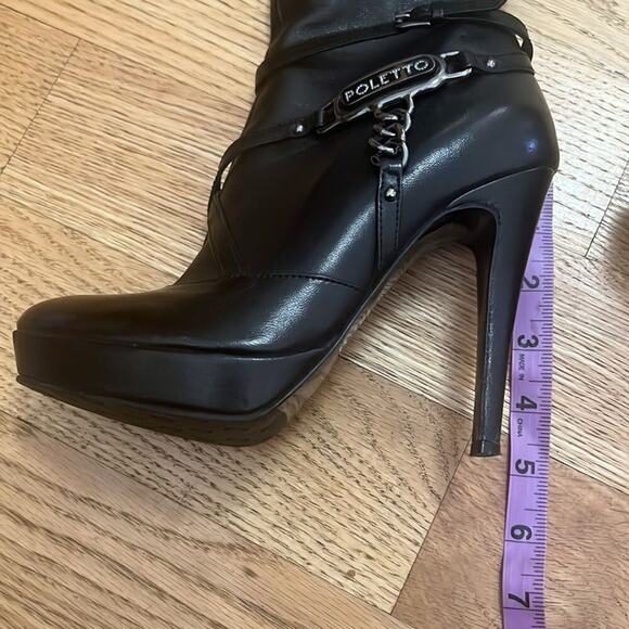 POLETTO KNEE HIGH LEATHER BOOTS SIZE 36 - Picture 3 of 8